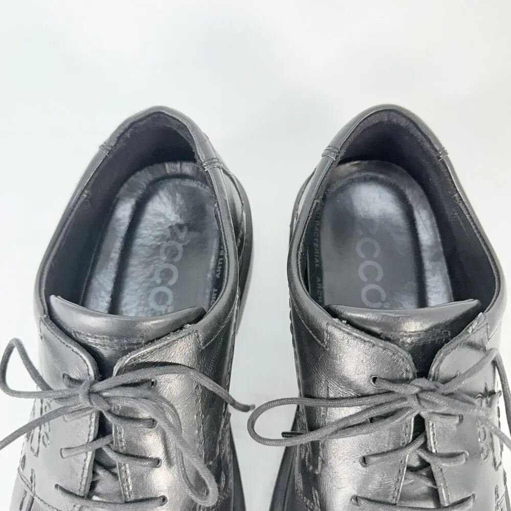 Ecco Berlin Apron Toe Oxford Loafers 49784 Black Leather Men’s Size 43 (9/9.5)